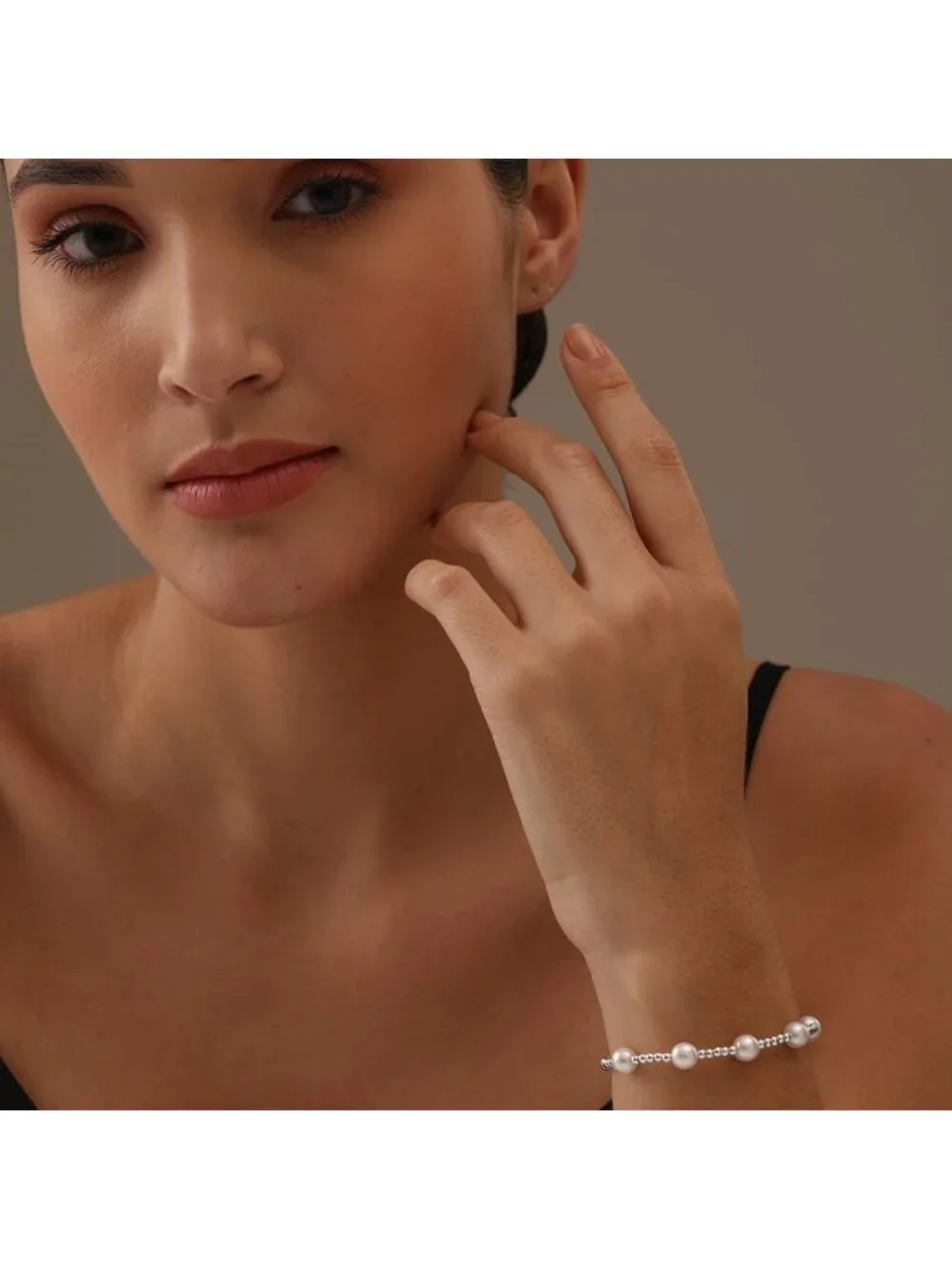 925 Sterling Silver Adjustable Bolo Bracelet | Beaded Tennis Bracelet for Women